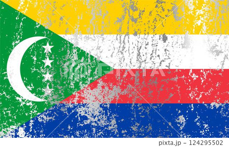 Comoros flag with grunge effect. 124295502