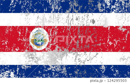 Costa Rica flag with grunge effect. Costa Rica flag with grunge effect. 124295503