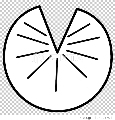 蓮の葉のモノクロアイコン（白） 124295701