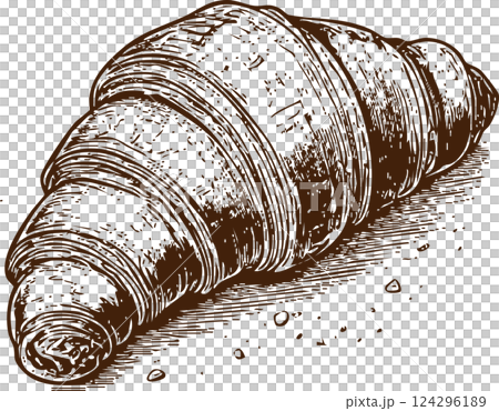 羊角麵包復古插畫 124296189