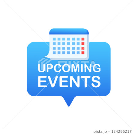 Cartoon icon with upcoming events. Agenda organizer. Flat vector. Calendar icon vector. 124296217