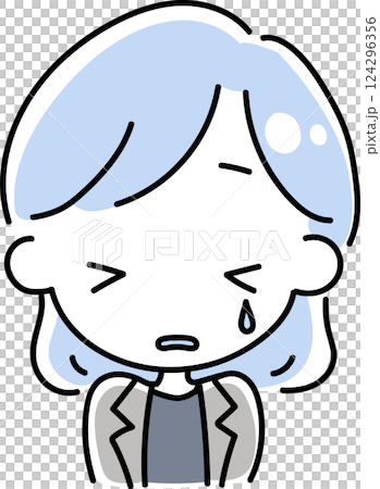 A woman in a suit shedding tears 124296356