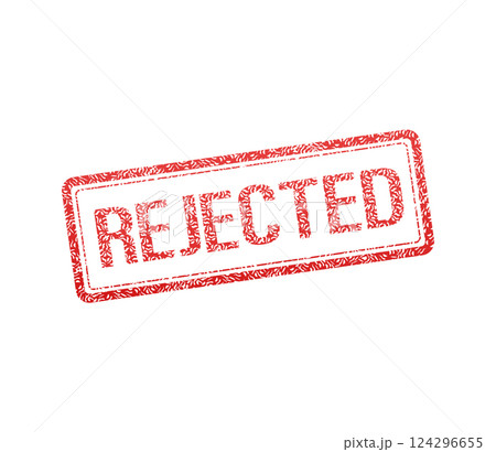 Red rejected stamp. Abstract web template with red rejected on white background. Isolated vector illustration. 124296655