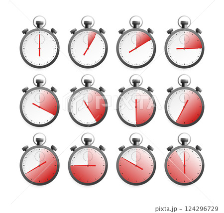 Collection with chronometer timer collection for web design. Vector illustration. 124296729