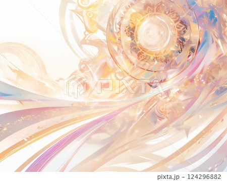 光に包まれた幻想的な円形モチーフの抽象アート 光に包まれた幻想的な円形モチーフの抽象アート 124296882