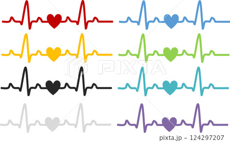 心電図のグラフィック素材イラスト 124297207