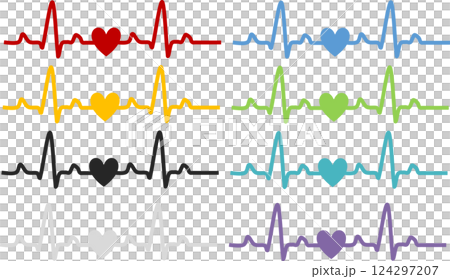 心電圖圖形素材插圖 124297207