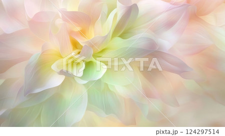 Pastel colored dahlia flower petals creating soft background 124297514