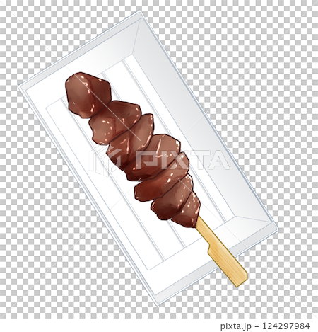 烤雞胗配盤子 124297984