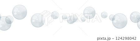 Bubbles seamless watercolor Border featuring delicate transparent floating underwater elements in the air. Hand drawn Frame in pastel colors for nautical design or web banners. Sea pattern. Bubbles seamless watercolor Border featuring delicate transparent floating underwater elements in the air. Hand drawn Frame in pastel colors for nautical design or web banners. Sea pattern. 124298042