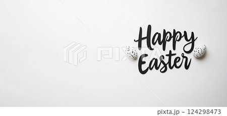 Elegant Minimalist Easter Greeting Card with Stylish Typography 124298473