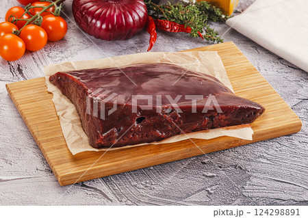 Raw beef liver for cooking Raw beef liver for cooking 124298891