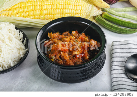 Mexican cuisine - Chili Con carne Mexican cuisine - Chili Con carne 124298908