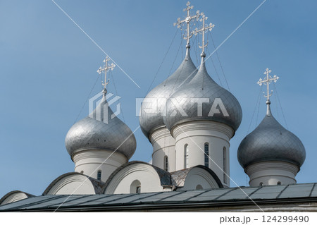 Domes of St. Sophia Cathedral - Vologda Kremlin Domes of St. Sophia Cathedral - Vologda Kremlin 124299490