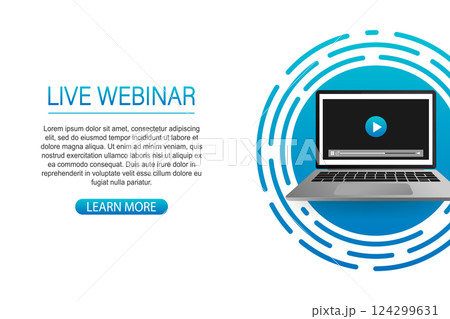 Concept live webinar for web page, banner, presentation, social media, documents. Watch video online. Concept live webinar for web page, banner, presentation, social media, documents. Watch video online. 124299631