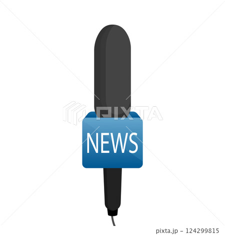 Microphone news. Reparter journalism concept in flat style. Vector illustration. Microphone news. Reparter journalism concept in flat style. Vector illustration. 124299815