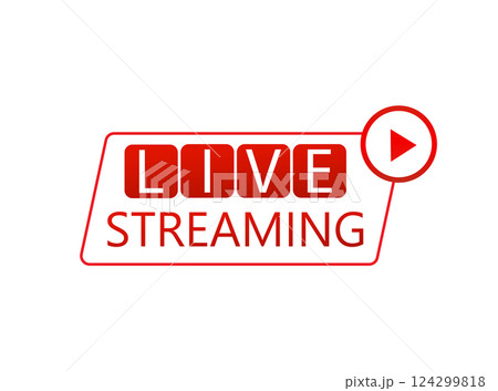 Live stream sign, emblem, logo isolated on a white background. Vector Illustration. Live stream sign, emblem, logo isolated on a white background. Vector Illustration. 124299818