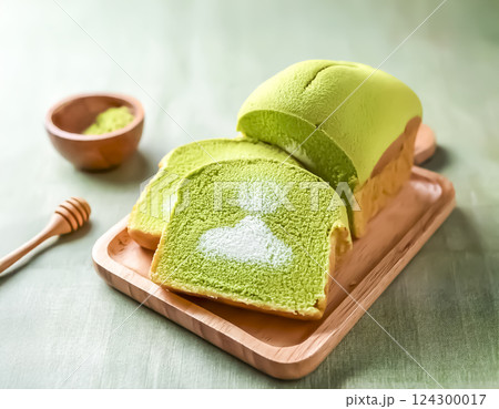 抹茶と抹茶パンのイメージ素材 124300017
