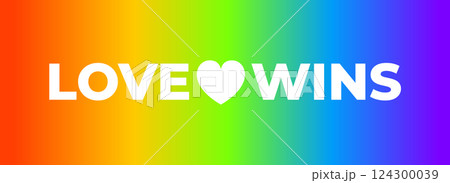 LGBTQ flag, vibrant rainbow gradient background, symbolizing pride, equality, diversity. Perfect for awareness campaigns, events, community support visuals. Vector illustration. 124300039