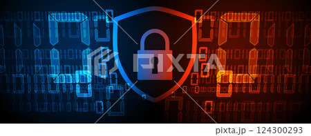 Cyber security neon lock protect data Cyber security neon lock protect data 124300293
