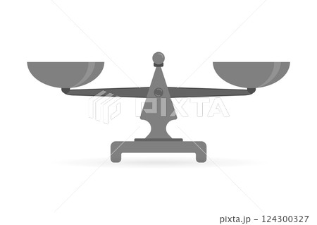 Vector scales Icon, isolated on a white bacground. Vector illustration. Vector scales Icon, isolated on a white bacground. Vector illustration. 124300327