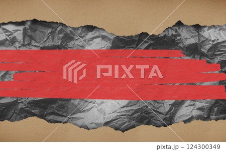 Paper art collage, banner, background 124300349