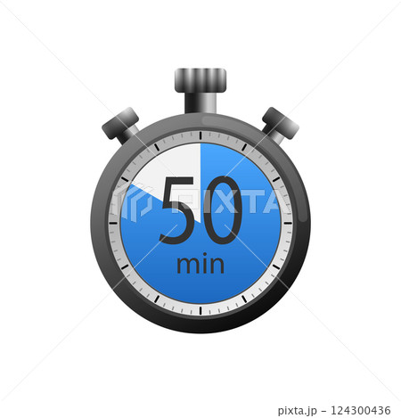 Icon of a timer with 50 minutes on the white background. Vector illustration. Icon of a timer with 50 minutes on the white background. Vector illustration. 124300436