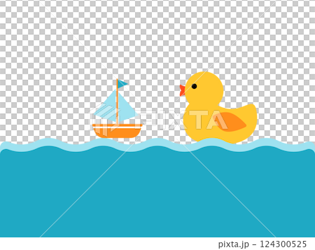 Floating duck toys and sailboats Floating duck toys and sailboats 124300525