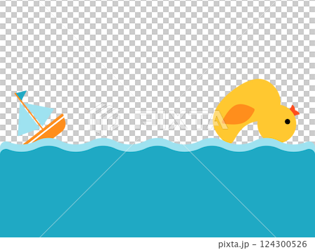 Capsized Duck Toy and Sailboat 124300526