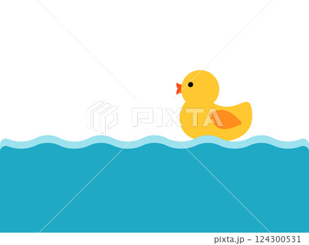 水に浮かぶアヒルのおもちゃ 124300531