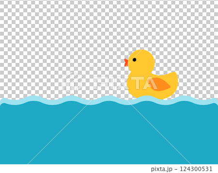 水に浮かぶアヒルのおもちゃ 124300531