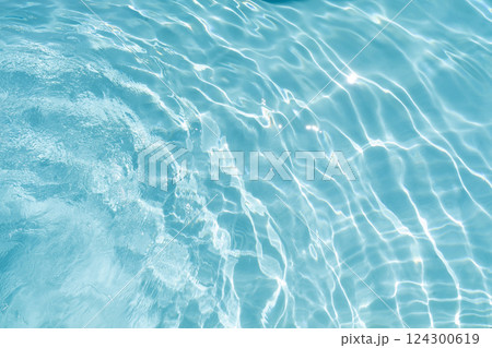Water in swimming pool rippled water detail background. 124300619