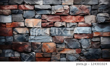 Wall texture of sharp stone bricks tiles background Wall texture of sharp stone bricks tiles background 124301024