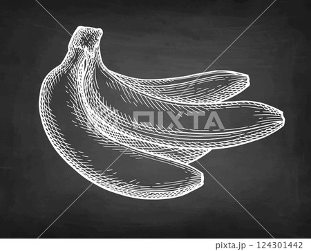 bunch of bananas chalk sketch bunch of bananas chalk sketch 124301442