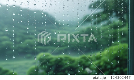 雨に濡れた窓_04 124302447