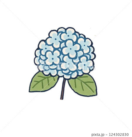 シンプルな紫陽花のイラスト、アイコン、素材、背景なし、花 シンプルな紫陽花のイラスト、アイコン、素材、背景なし、花 124302830