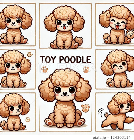 かわいい犬のイラストセット 124303114