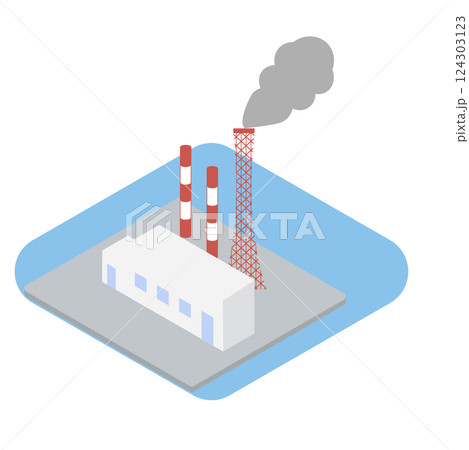 火力発電所のイメージのイラスト 124303123