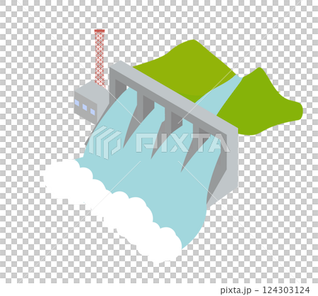 Illustration of hydroelectric power station image 124303124