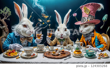 Alice in Wonderland based on the Mad Tea Party 124303268