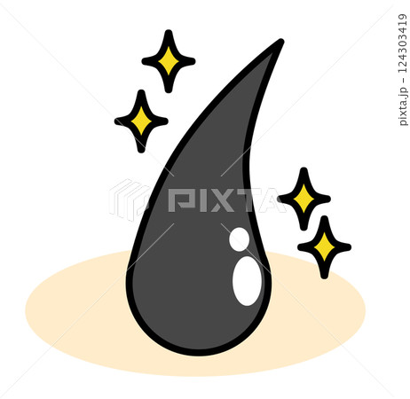 黒くて艶のある黒髪の毛の断面構造 124303419