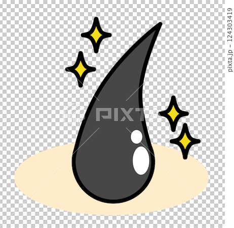 Cross-sectional structure of black, shiny hair 124303419