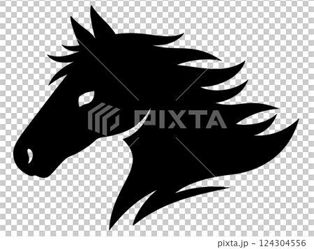 Horse profile silhouette illustration Horse profile silhouette illustration 124304556