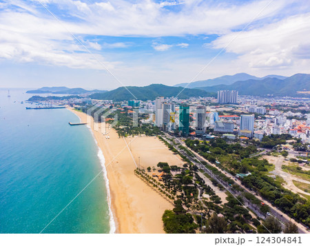 Top view of the seaside resort. Top view of the seaside resort. 124304841