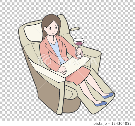 Gran Class 餐廳內一名女性正在喝酒 Gran Class 餐廳內一名女性正在喝酒 124304855