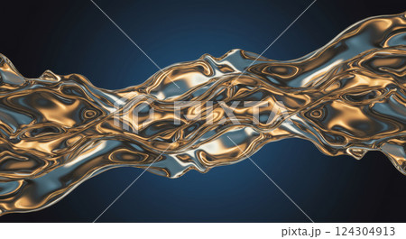 液体金属のウエーブ 124304913