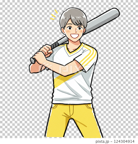 バッティングする姿 124304914