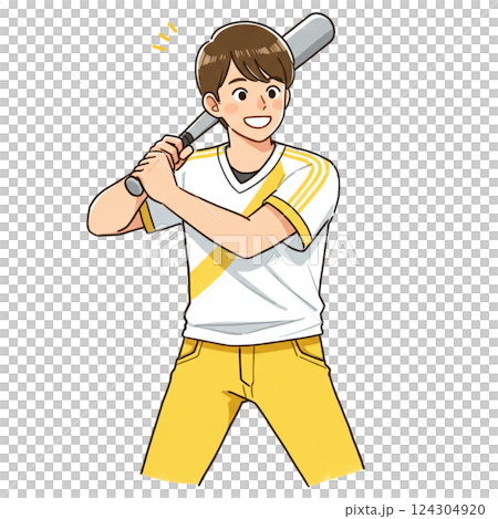 バッティングする姿 124304920