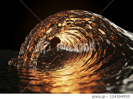 液体金属のウエーブ 124304930