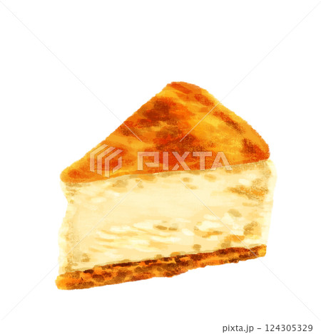 水彩で描いたチーズケーキ 124305329